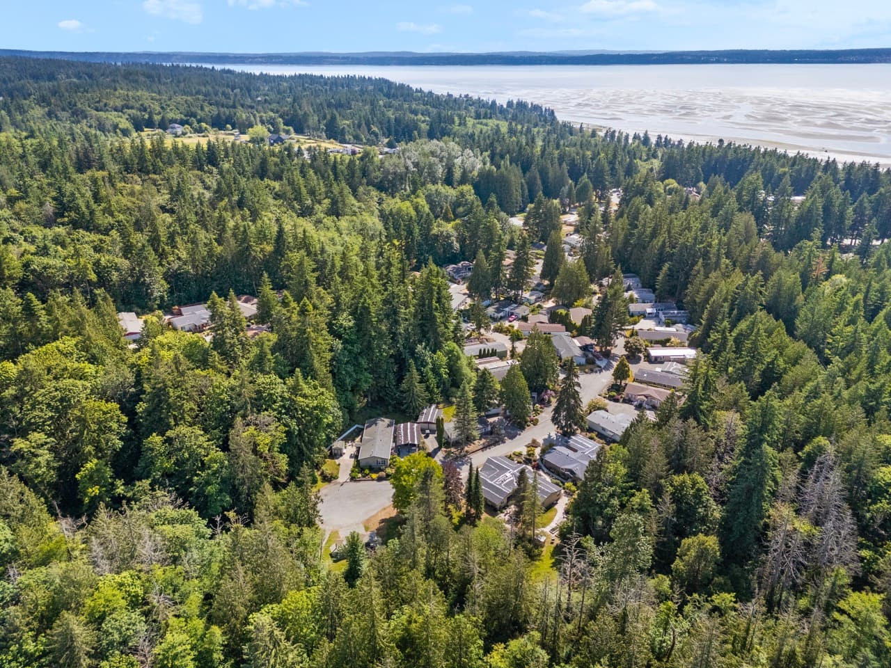 Aerial view of Warm Beach community