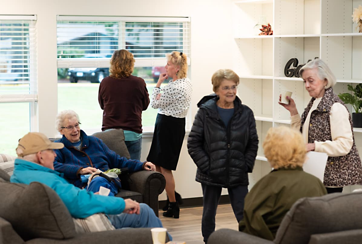 Seniors socializing at Warm Beach