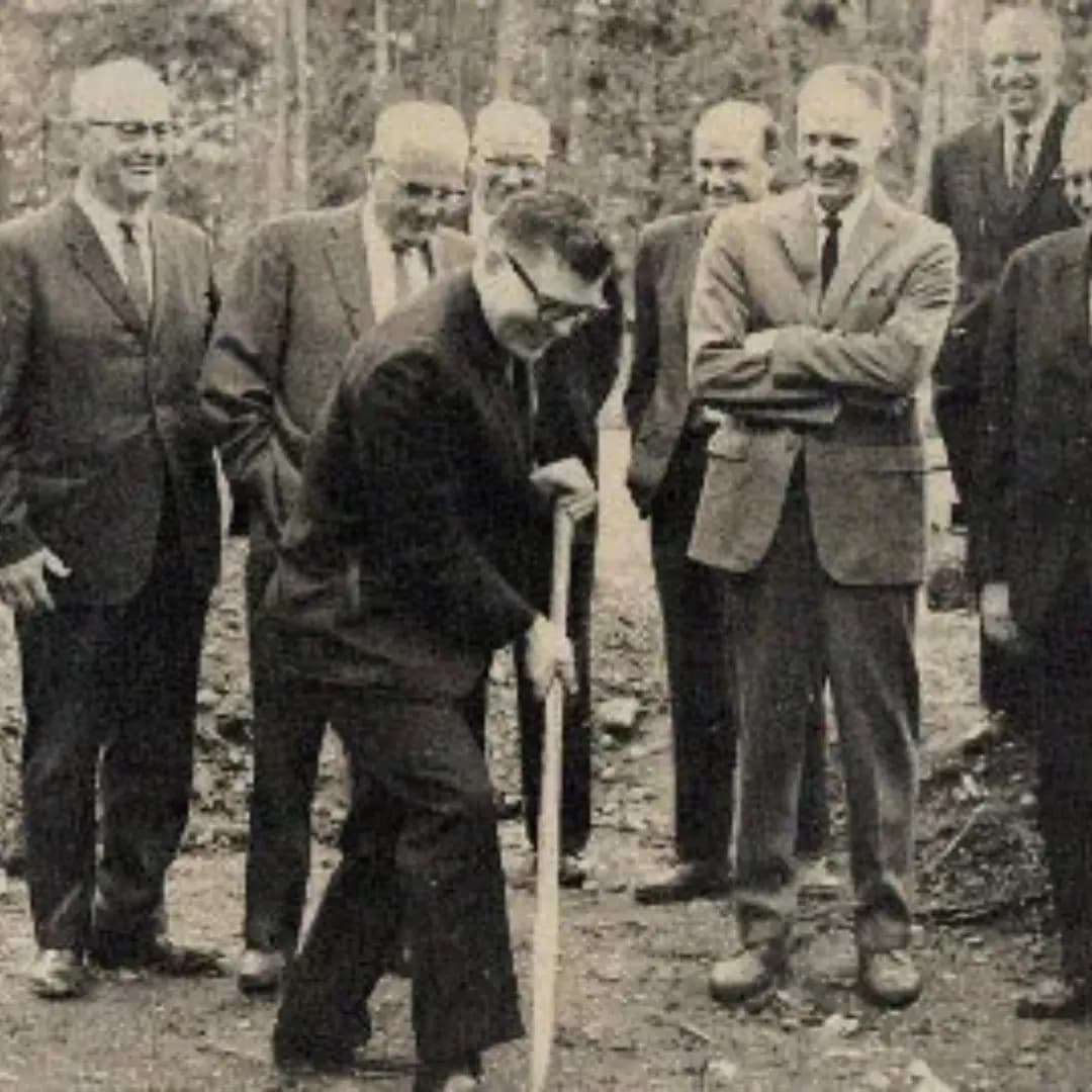 A Warm Beach founder turning the first shovel of earth for the Manor